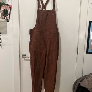 Aerie Brown Corduroy Overalls